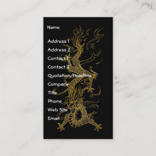 Asiatisk design för GULD DRAGON Visitkort