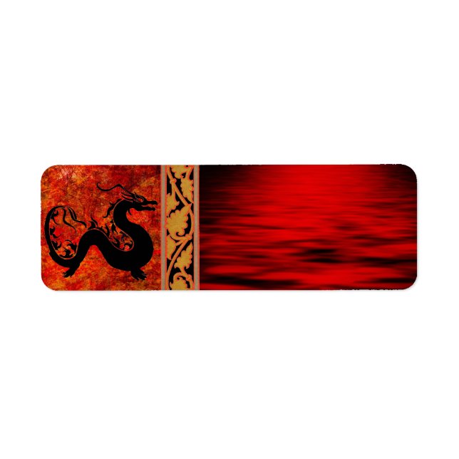 Asiatisk Dragon-adressetikett Returadress Etikett (Framsidan)