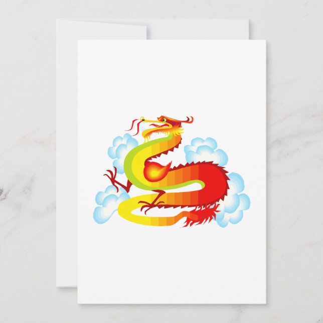 Asiatisk dragon i moln (Framsida)