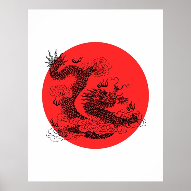 Asiatisk dragon poster (Framsidan)
