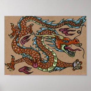 Asiatisk dragon poster