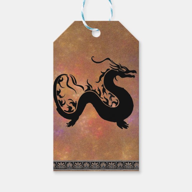 Asiatisk dragon presentetikett (Framsidan)