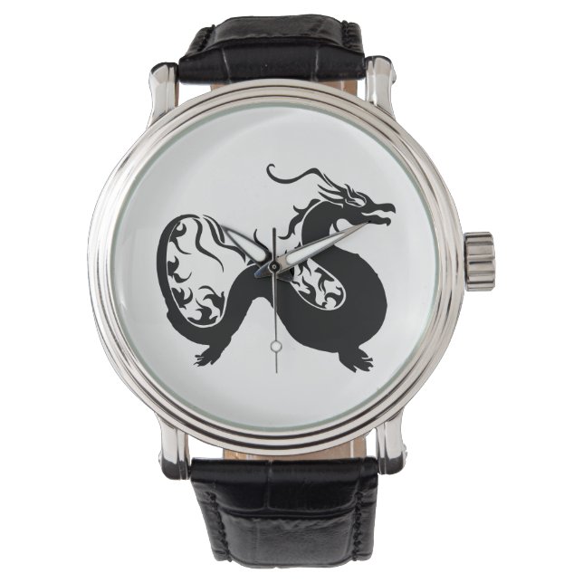 Asiatisk Drak Siluett Armbandsur (Framsida)