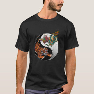 Asiatisk Drak Tiger Yin Yang Tiger T Shirt