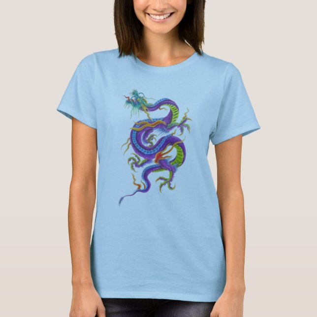 asiatisk draketatueringskjorta t-shirt (Framsida)