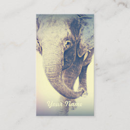 Asiatisk elefant i Vintage Färg Visitkort