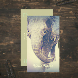 Asiatisk elefant i vintagefärger visitkort