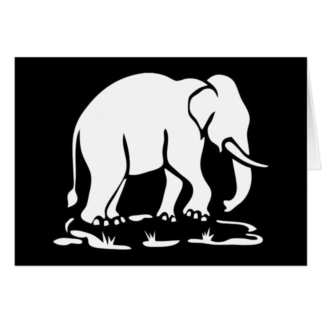 Asiatisk elefantskylt Ahead Thai Elephant Trekking Hälsningskort (Framsidan Horizontal)
