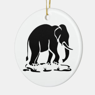 Asiatisk elefantskylt Ahead Thai Elephant Trekking Julgransprydnad Keramik