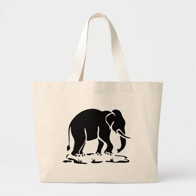 Asiatisk elefantskylt Ahead Thai Elephant Trekking Jumbo Tygkasse (Framsidan)