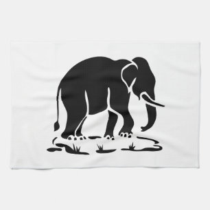 Asiatisk elefantskylt Ahead Thai Elephant Trekking Kökshandduk
