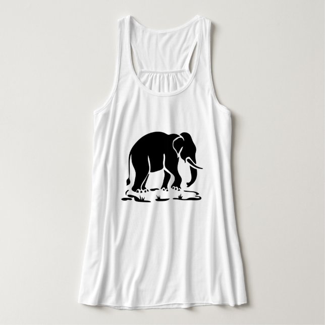Asiatisk elefantskylt Ahead Thai Elephant Trekking Linne Med Racerback (Design framsida)