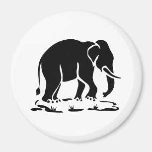 Asiatisk elefantskylt Ahead Thai Elephant Trekking Magnet