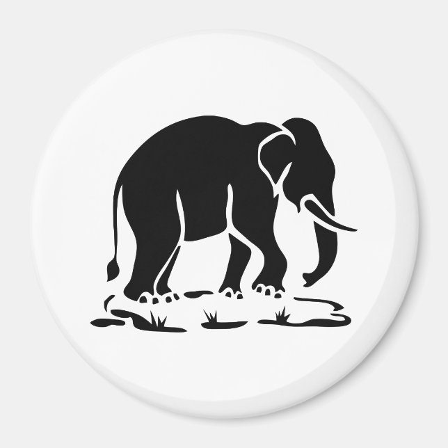 Asiatisk elefantskylt Ahead Thai Elephant Trekking Magnet (Framsidan)