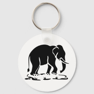 Asiatisk elefantskylt Ahead Thai Elephant Trekking Nyckelring
