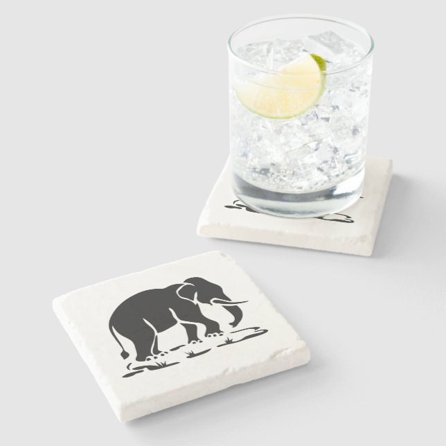 Asiatisk elefantskylt Ahead Thai Elephant Trekking Stenunderlägg (Sidan)