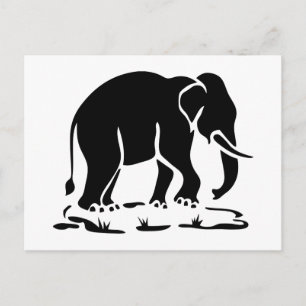 Asiatisk elefantskylt Ahead Thai Elephant Trekking Vykort
