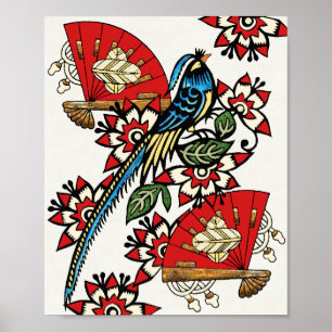 Asiatisk fågelDeco Poster