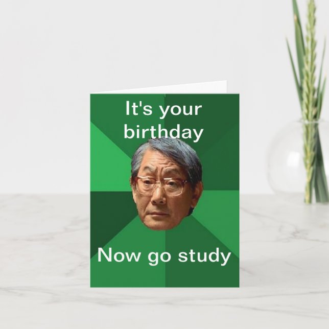 Asiatisk far för kickförväntningar - anpassade kort (Framsida)