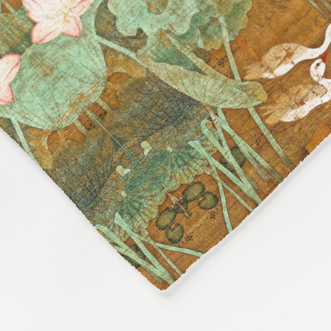 Asiatisk filt för ull för lotusblommablommaLilypad (Hörn)