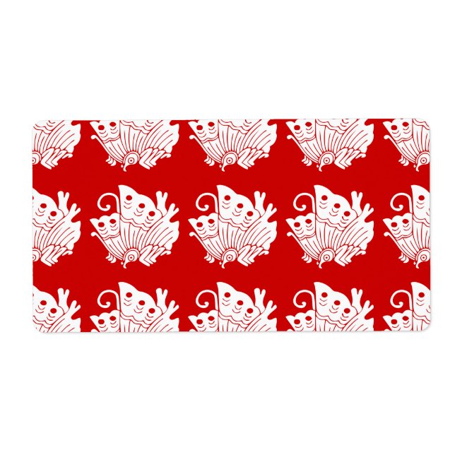 Asiatisk fjäril japansk Kamon Design Fraktsedel (Framsidan)