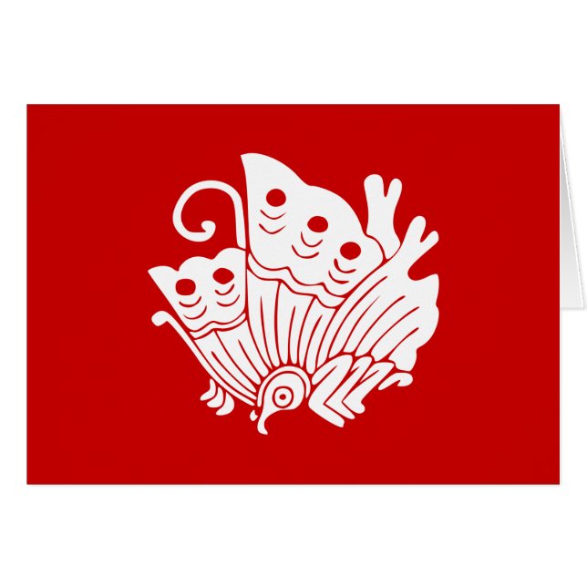 Asiatisk fjäril japansk Kamon Design Hälsningskort (Framsidan Horizontal)