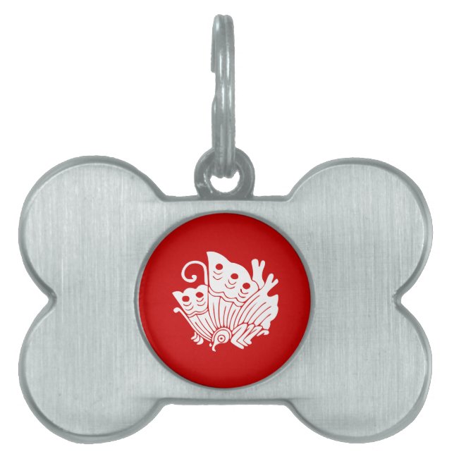 Asiatisk fjäril japansk Kamon Design ID-bricka Husdjur (Framsidan)