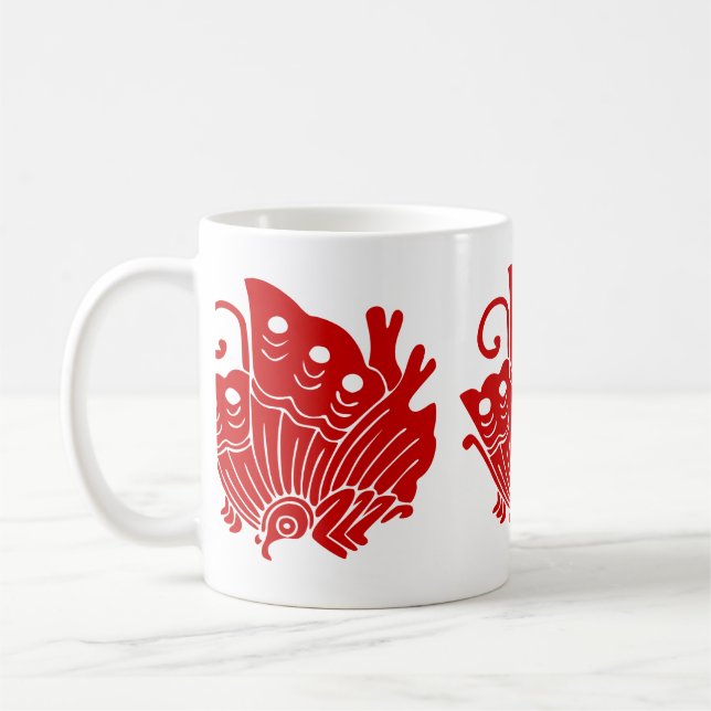 Asiatisk fjäril japansk Kamon Design Kaffemugg (Vänster)