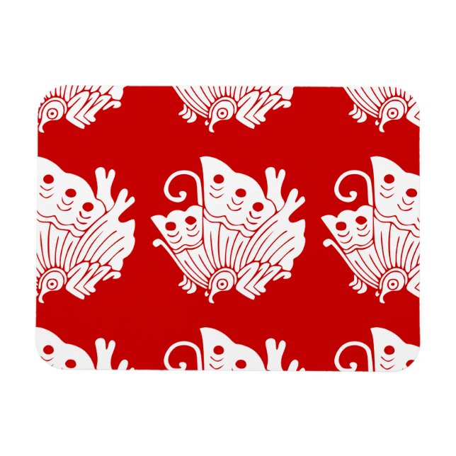 Asiatisk fjäril japansk Kamon Design Magnet (Horisontell)