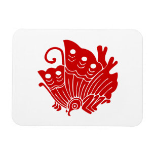 Asiatisk fjäril japansk Kamon Design Magnet