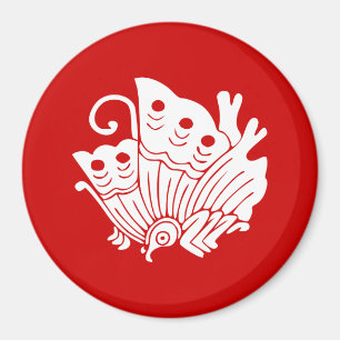 Asiatisk fjäril japansk Kamon Design Magnet