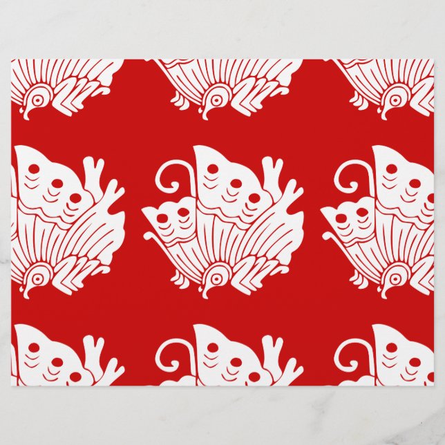 Asiatisk fjäril japansk Kamon Design Reklamblad (Framsidan)