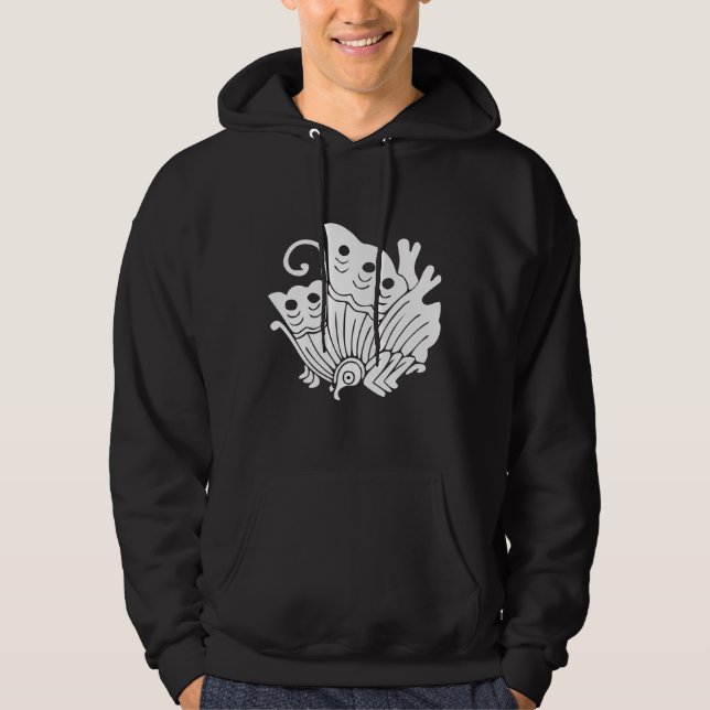 Asiatisk fjäril japansk Kamon Design Sweatshirt Med Luva (Framsida)