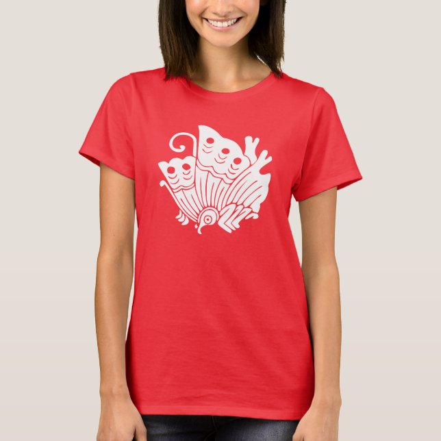 Asiatisk fjäril japansk Kamon Design Tee (Framsida)
