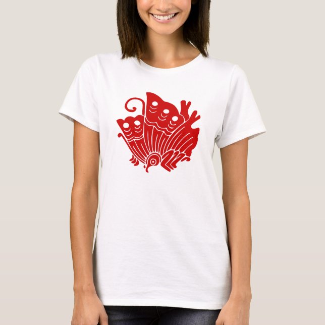 Asiatisk fjäril japansk Kamon Design Tee (Framsida)