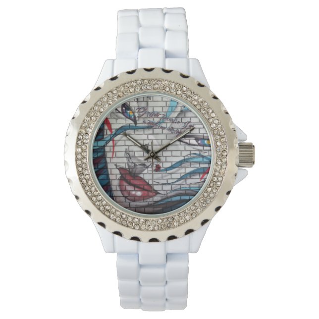 Asiatisk flicka graffiti  armbandsur (Framsida)