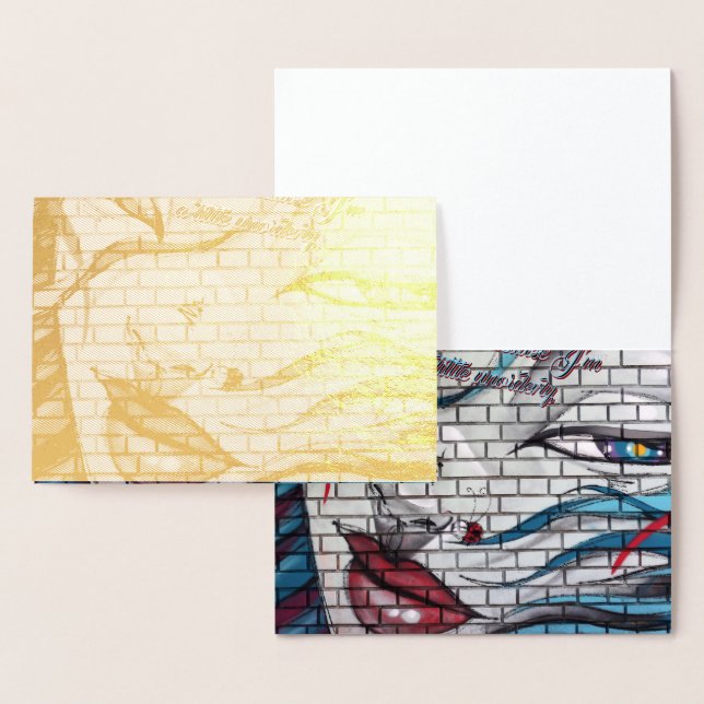 Asiatisk flicka graffiti  folierat kort (Display)