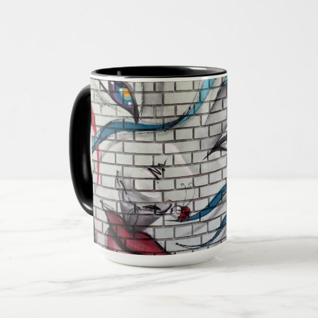 Asiatisk flicka graffiti  mugg (Framsida vänster)