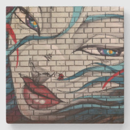 Asiatisk flicka graffiti stenunderlägg
