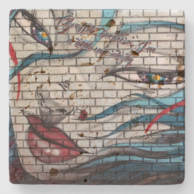 Asiatisk flicka graffiti  stenunderlägg (Framsidan)