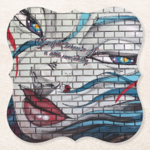 Asiatisk flicka graffiti underlägg papper