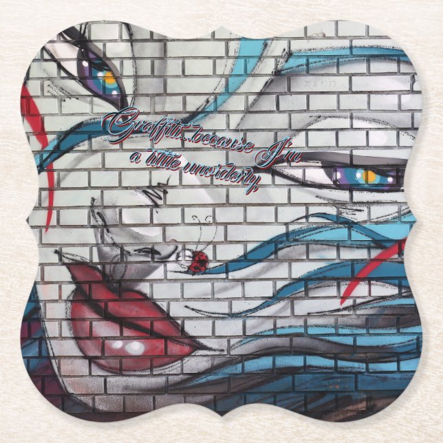 Asiatisk flicka graffiti  underlägg papper (Framsida)