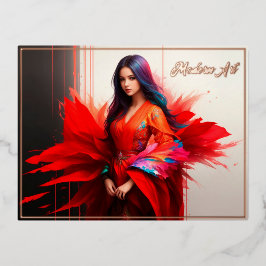 Asiatisk flicka kimono Blobrig abstrakt mode