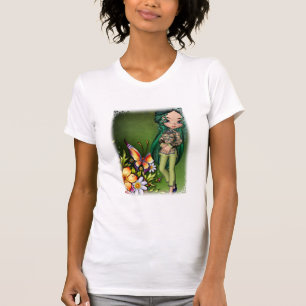 Asiatisk flicka vackra blommor Design 7 T-Shirt