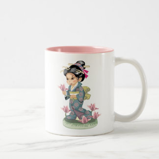 Asiatisk flickamugg Två-Tonad mugg