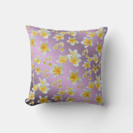 asiatisk, gult, vit, blommande, ljus, guld, blommi kudde