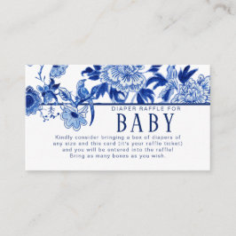 Asiatisk Influens Navy  Blå Blommig Fågel Blöja Tilläggskort