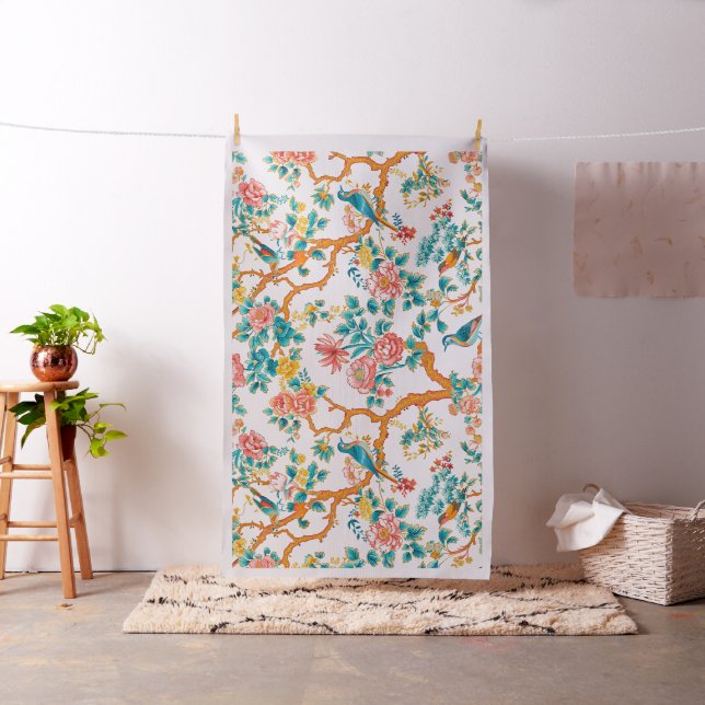 asiatisk-inspirerad Mönster, färgstarka blommor få Tyg (In Situ)