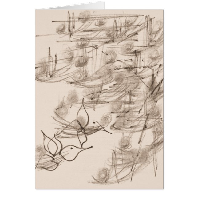 Asiatisk konst & asfullt kort för blommor (Framsidan)