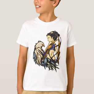 Asiatisk krigarekvinna och örn tee shirt